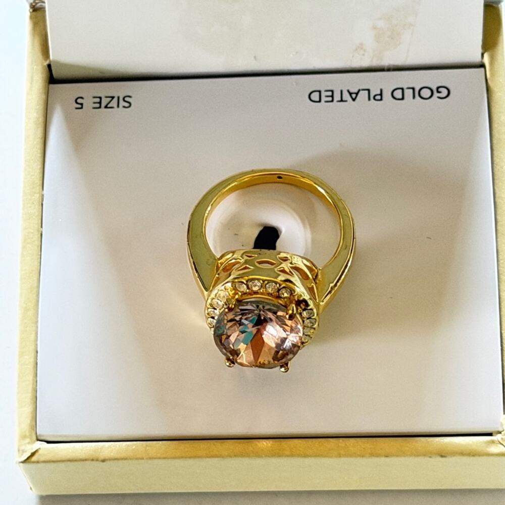 Charter Club Gold Ring Brown Stone Elegant Jewelry